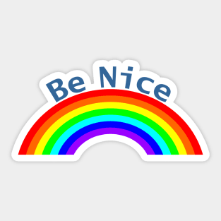 Blue Be Nice Rainbow Sticker